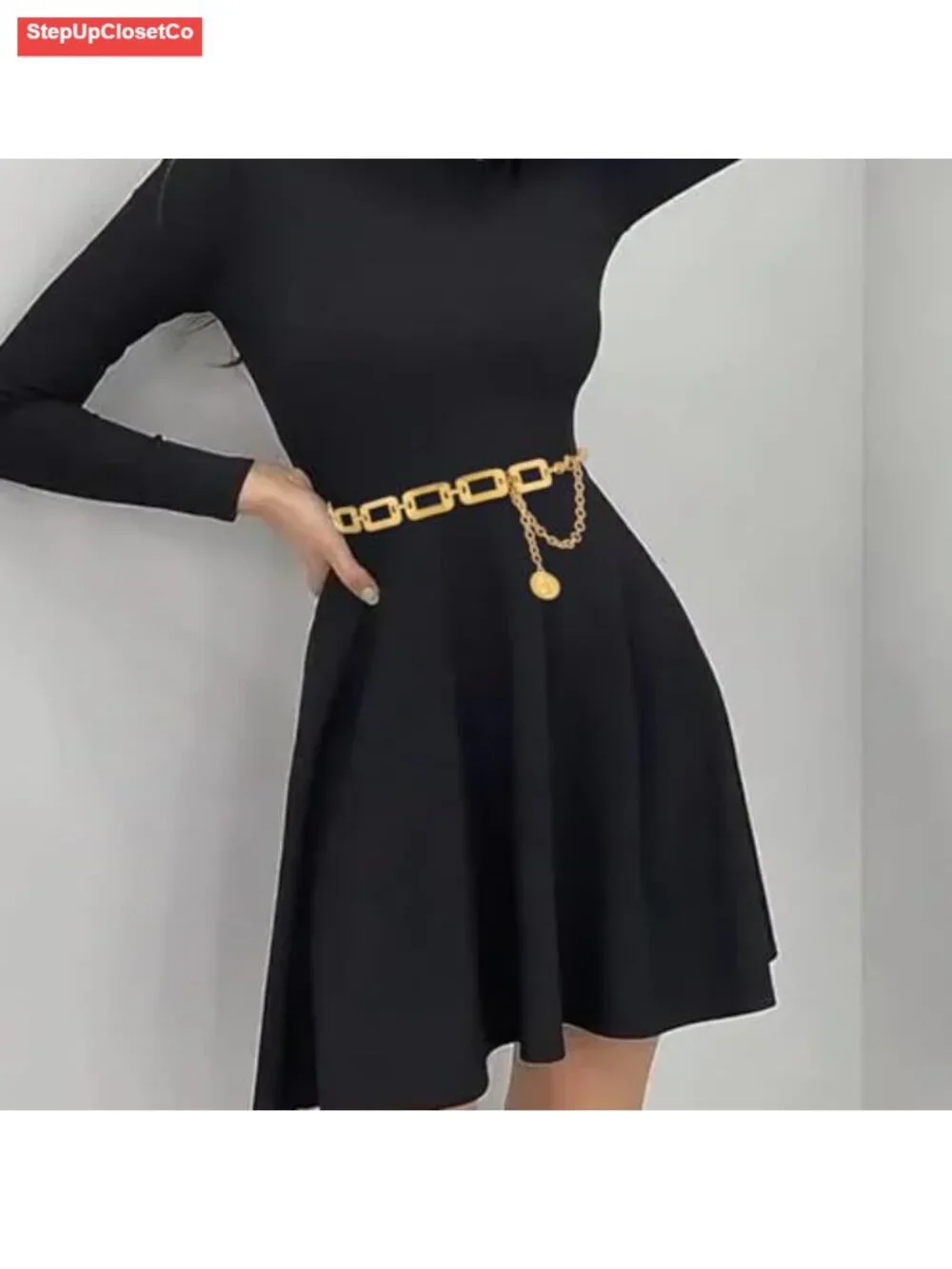 Women's Chunky Gold Waist Chain Belt - Adjustable Lobster Clasp Fashion Body